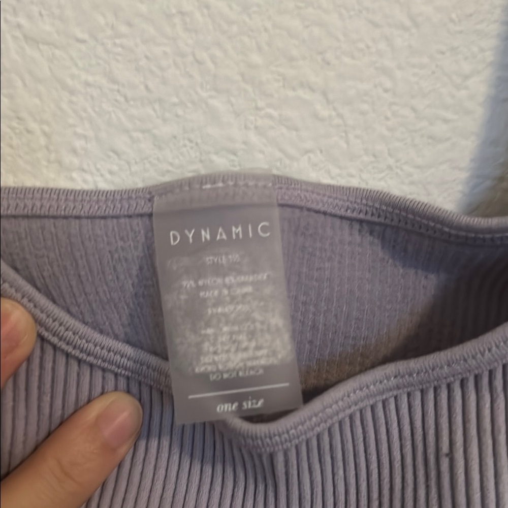 Violet Ribbed Crop Top - Picture 2 of 3